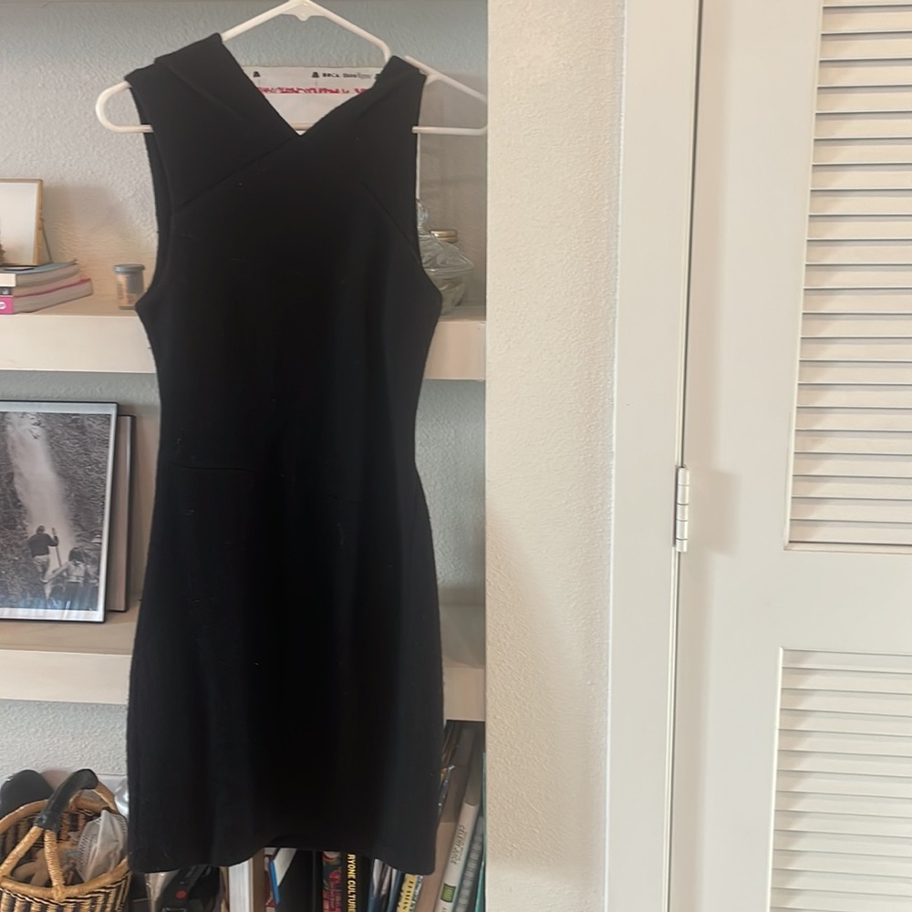 All Saints black wool cowl neck dress size 4 - Picture 2 of 3
